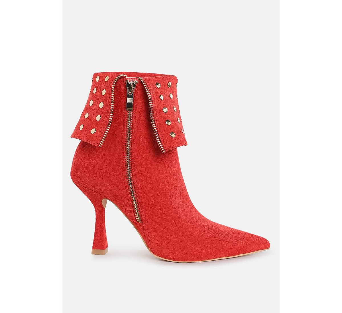 Piccini Stud Embellished Foldover Boots - Red | Macy's