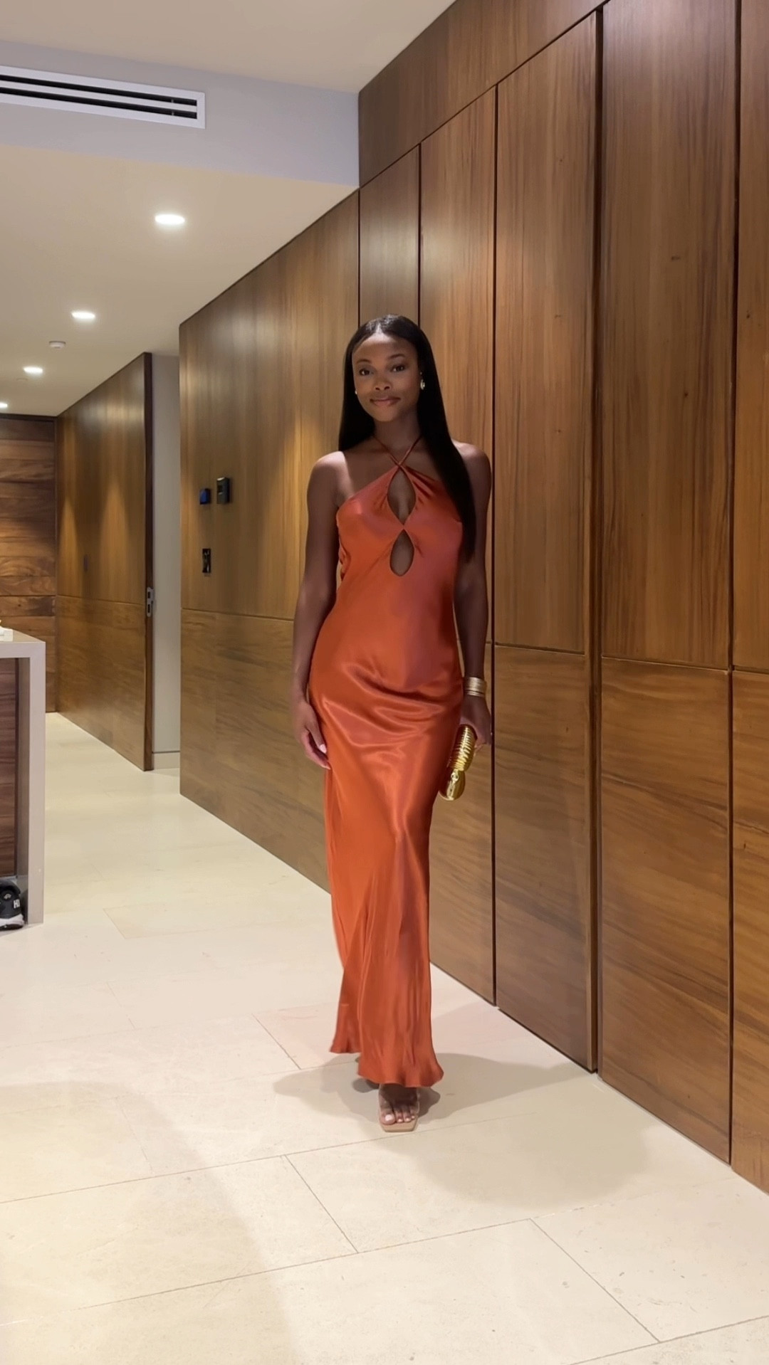 Orange satin maxi dress! Wearing a size small 🤍

#LTKBacktoSchool #LTKVideo #LTKWedding