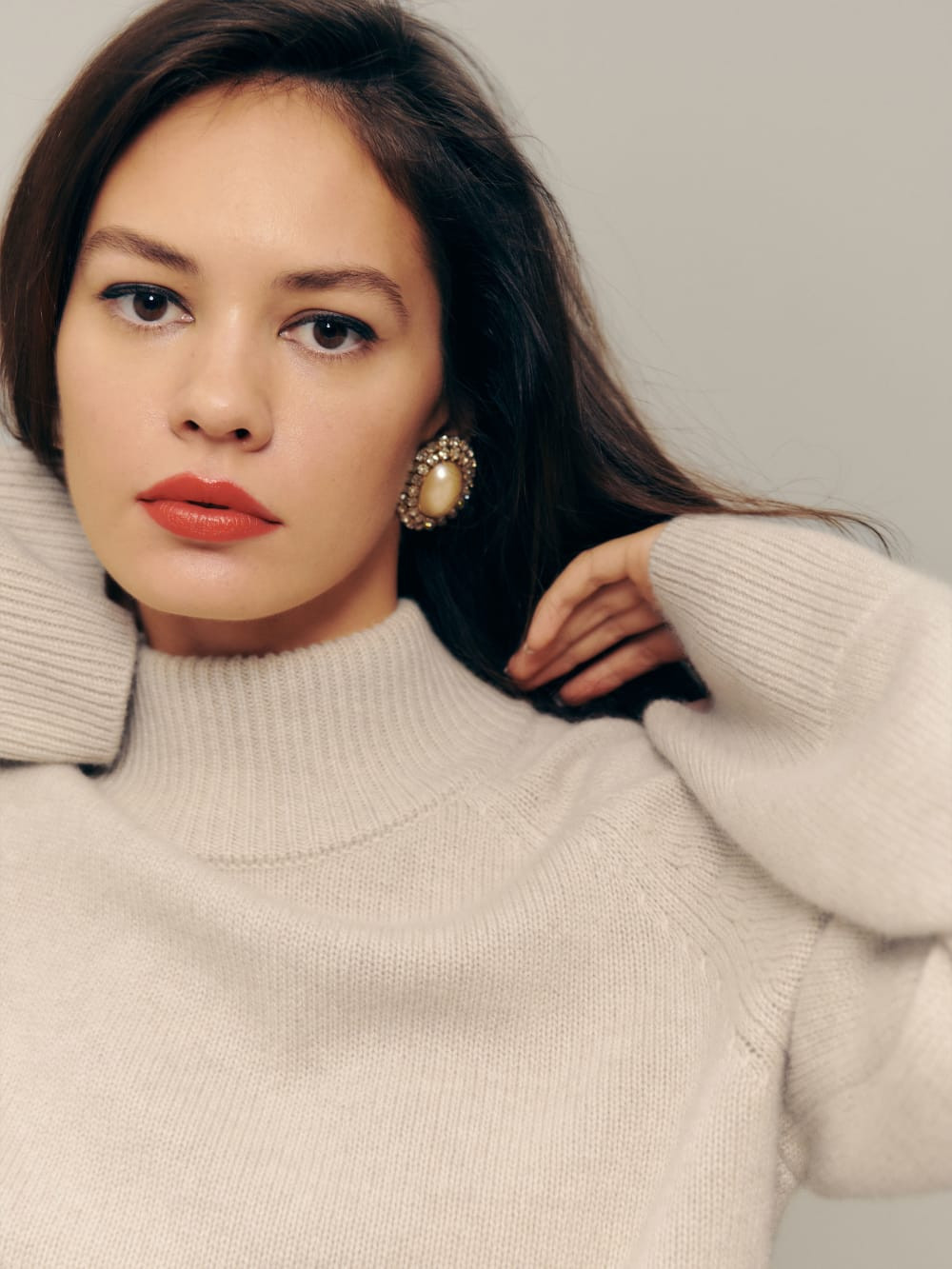 Garrett Cashmere Cropped Turtleneck | Reformation (Global)