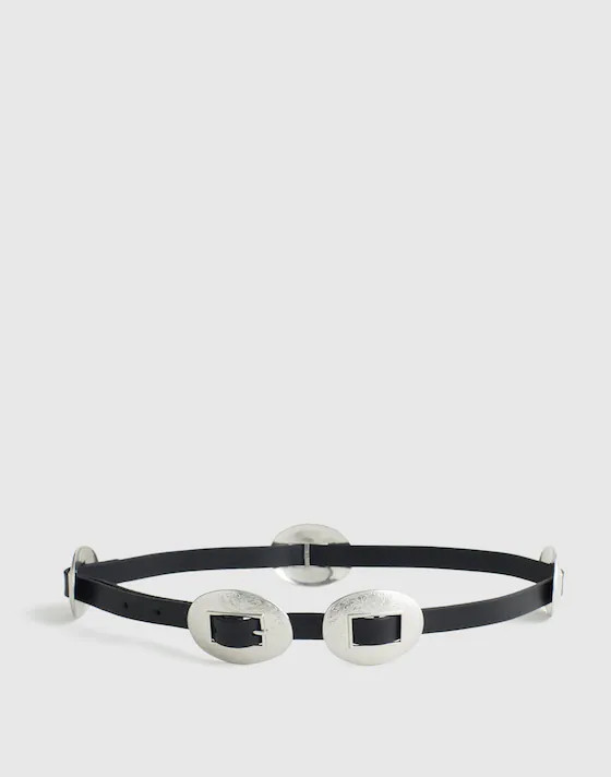 Metal-Accent Belt in Leather | Madewell