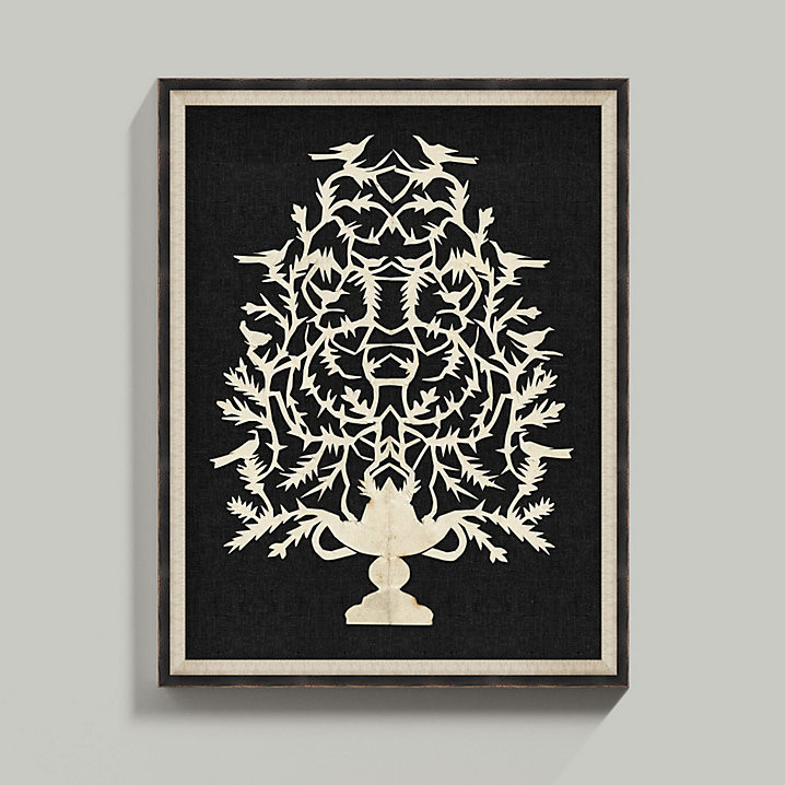 Arbre de la Vie Art with Linen Lined Black Wood Frame & Giclee Fine Art Paper | Ballard Designs, Inc.