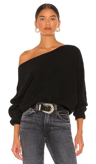 x REVOLVE Winifred Wide Neck Sweater in Black | Revolve Clothing (Global)