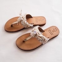 Gold T-strap Sandals, Summer Breeze, Seashells & White Corals Embellished Handmade Thong Tropical Le | Etsy (US)