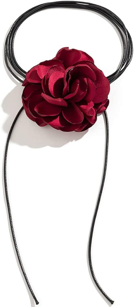 Palotay Flower Choker Necklace Black Velvet Flower Choker Rose Choker Big Flower Collar Choker Ne... | Amazon (US)