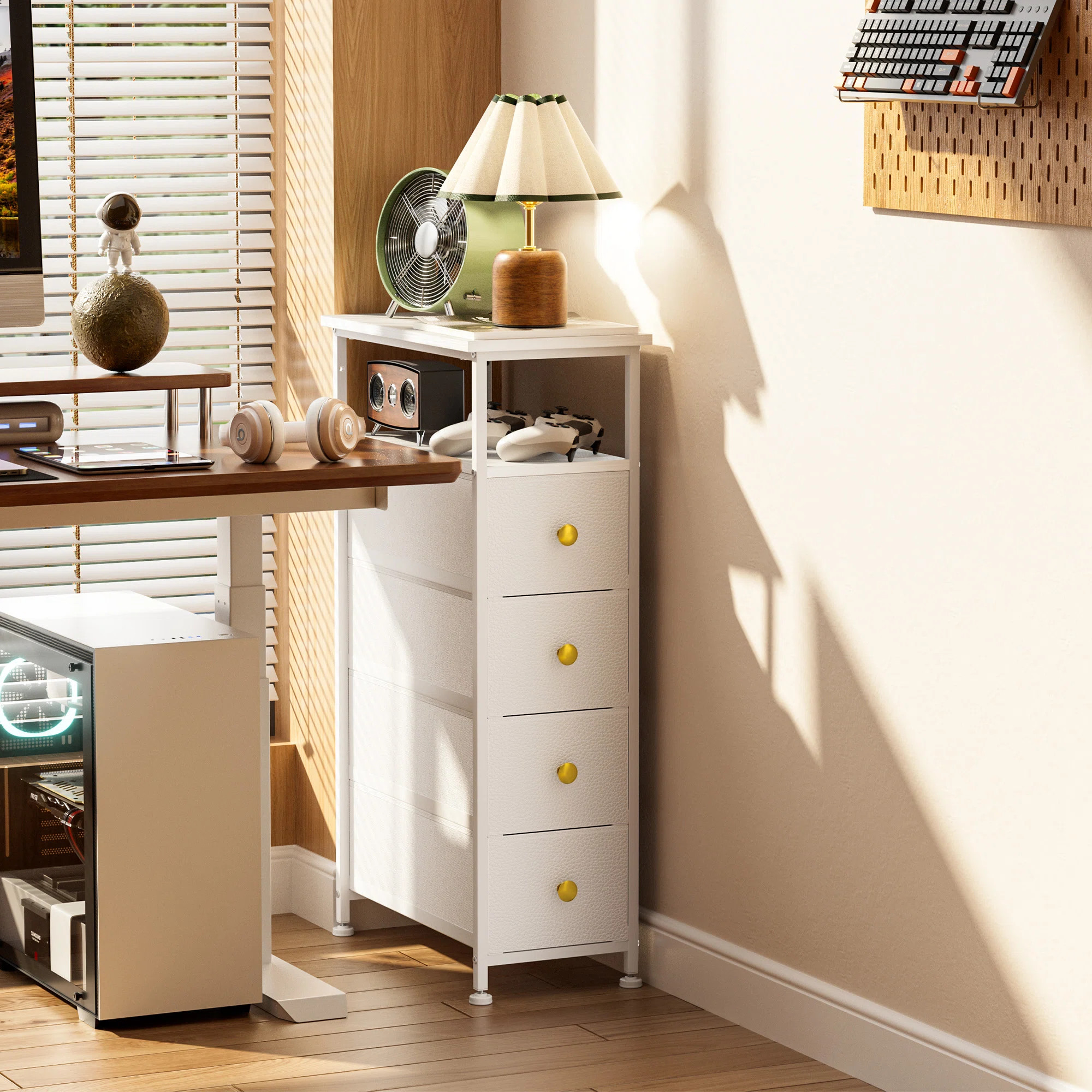 Narrow Dresser for Bedroom Tall Nightstand with 4 Drawers for Bathroom Organizer Kathern | Wayfair North America