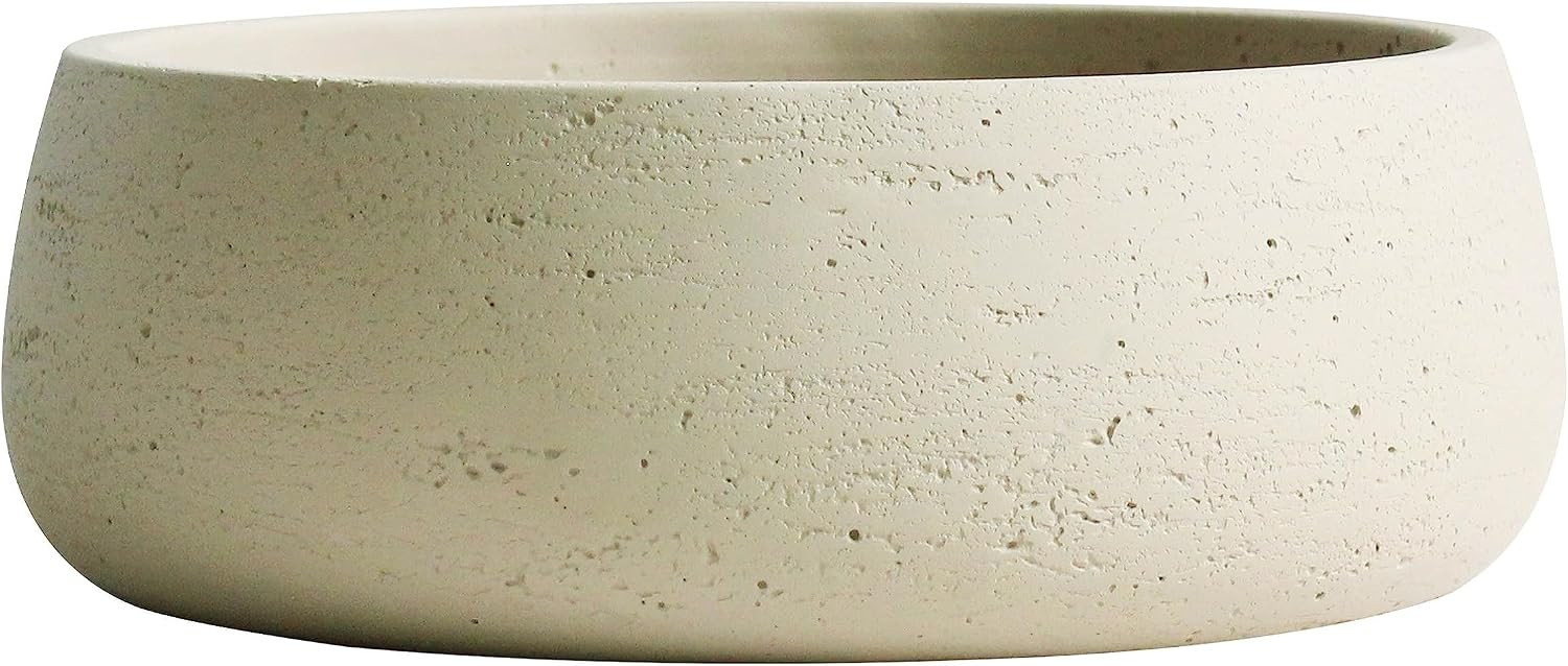 Olly & Rose Large Ceramic Planter Bowl Shallow Plant Pot - Off White Cream Ivory Flower Pot Indoor and Outdoor Decorative Bowl Garden and Home Décor | Amazon (US)