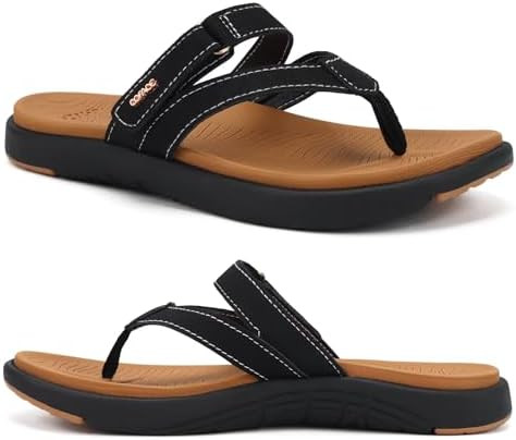 COFACE Womens Fashion Orthotic Flip Flops Ladies Slip On Lightweight Athletic Yoga Mat Cushion Th... | Amazon (CA)