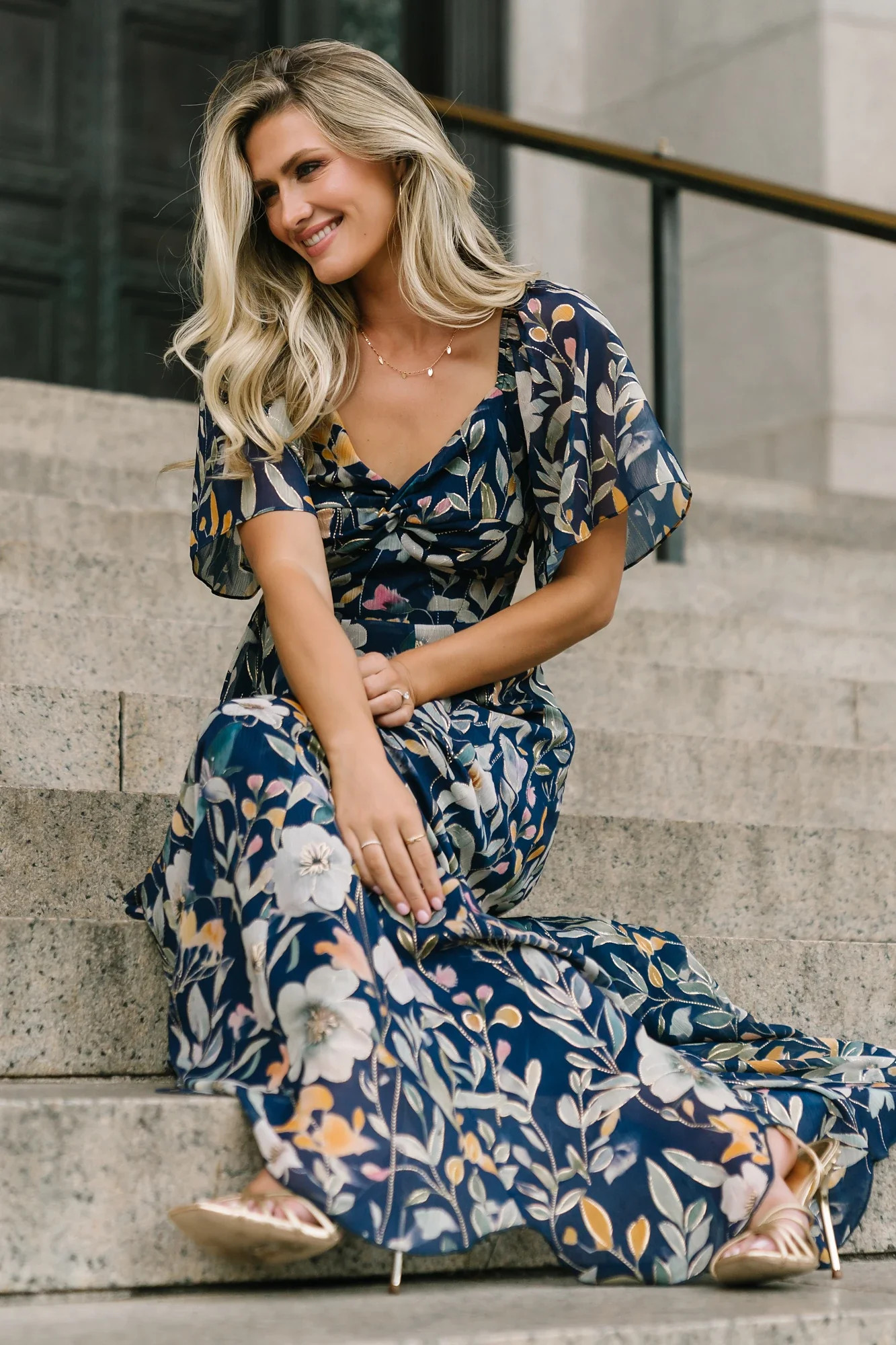 Positano Maxi Dress | Navy Multi | Baltic Born