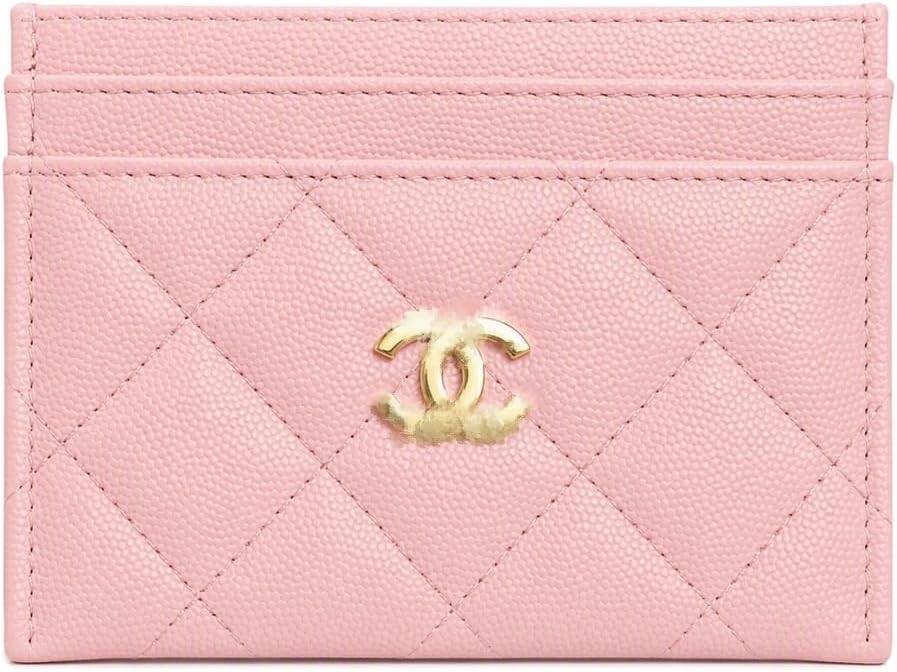 Pink Leather Card Holder Wallet RFID Blocking 5 Slots and Pocket | Amazon (US)