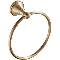 Leyden Towel Ring Antique Brass Hand Towel Holder Bathroom Accessories Brushed Shower Towel Hange... | Amazon (US)