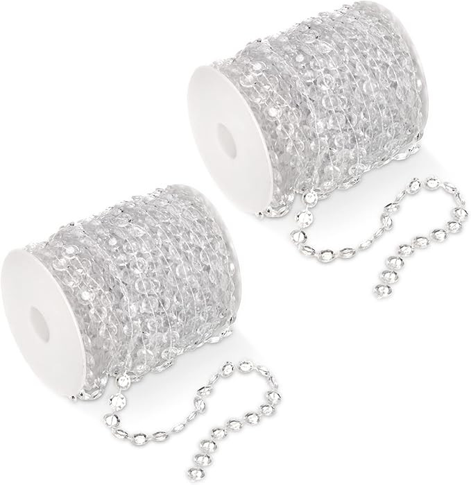 Tosnail 200 ft Crystal Beads by The Roll Crystal Beads String Beads Chain Crystal Garland Roll fo... | Amazon (US)