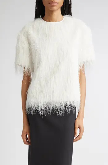 LOULOU DE SAISON Zaro Short Sleeve Fringe Top | Nordstrom | Nordstrom