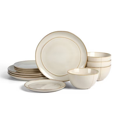Stone Lain 12pc Infinity Stoneware Dinnerware Set Beige | Target