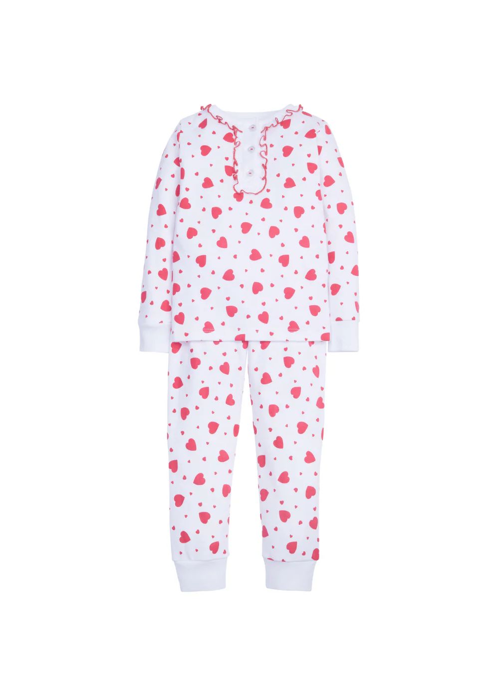 Girl Printed Jammies - Red Hearts | Little English