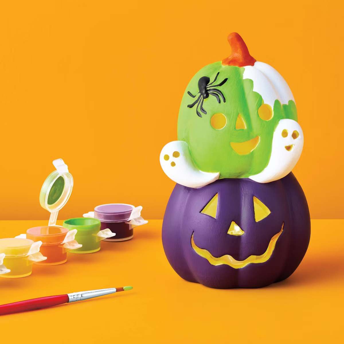 Halloween Craft Lit Ceramic Jack O Lanterns Painting Activity DIY Art Kit - Mondo Llama\u2122 | Target