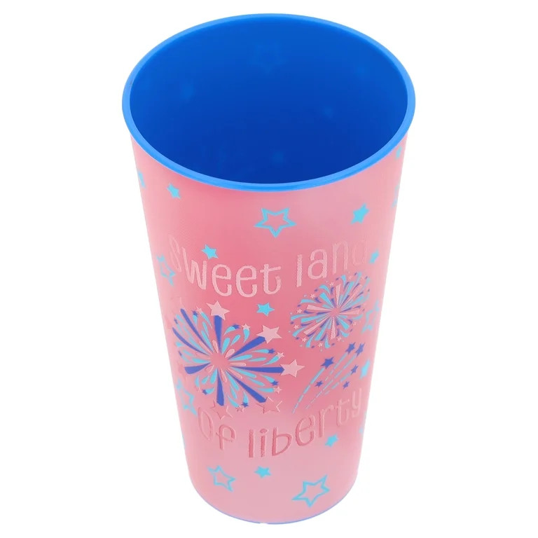 Sweet Land of Liberty Plastic Tumbler, Red and Blue, 32 oz, Patriotic by Way To Celebrate - Walma... | Walmart (US)
