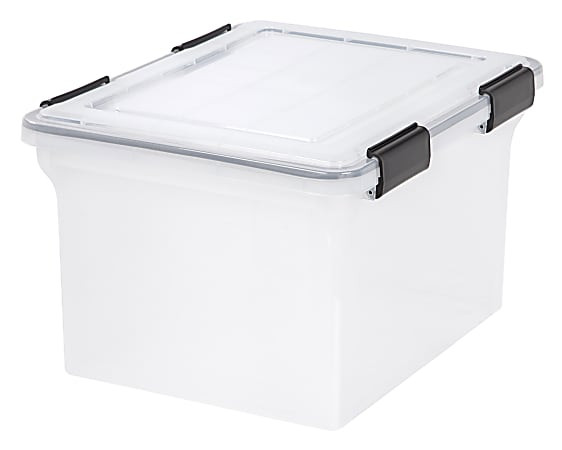 Iris WeatherPro Storage File Box LetterLegal Size 10 910 x 14 12 x 17 78  Clear - Office Depot | Office Depot and OfficeMax 