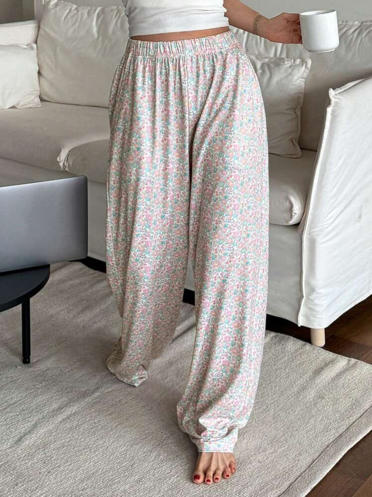 Pantalón de pijama de pierna ancha | SHEIN