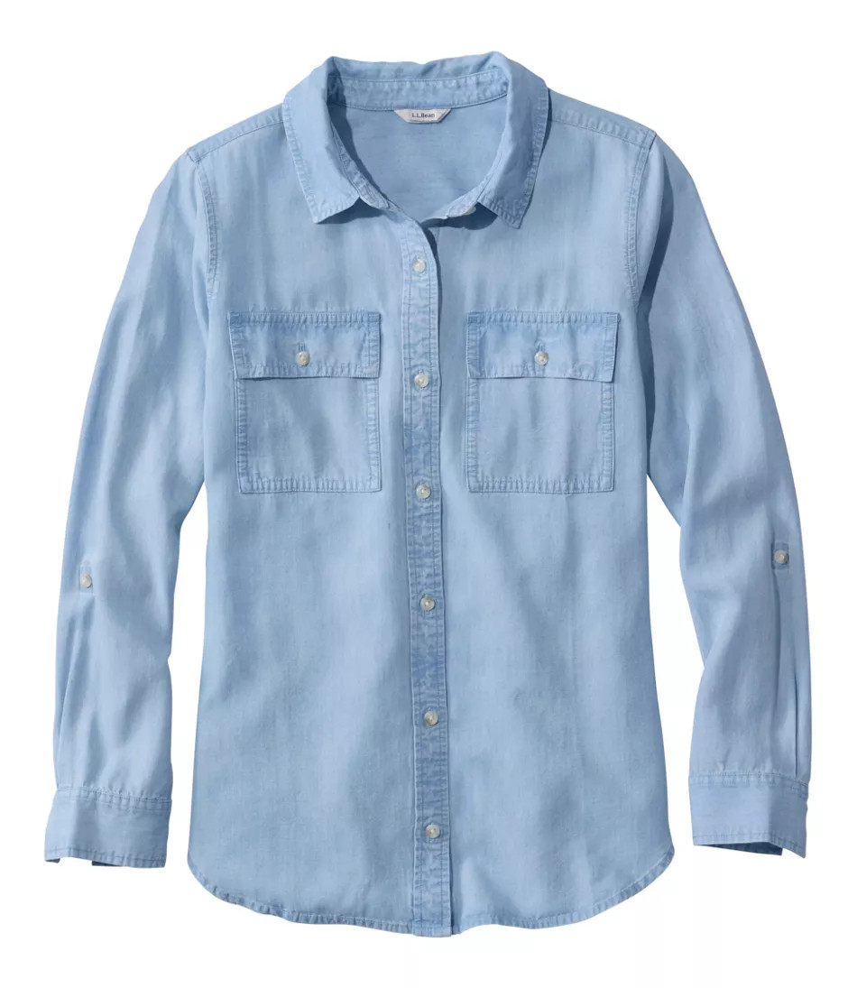 Women's Soft-Washed Tencel Utility Shirt Nutmeg Small L.L.Bean | L.L. Bean