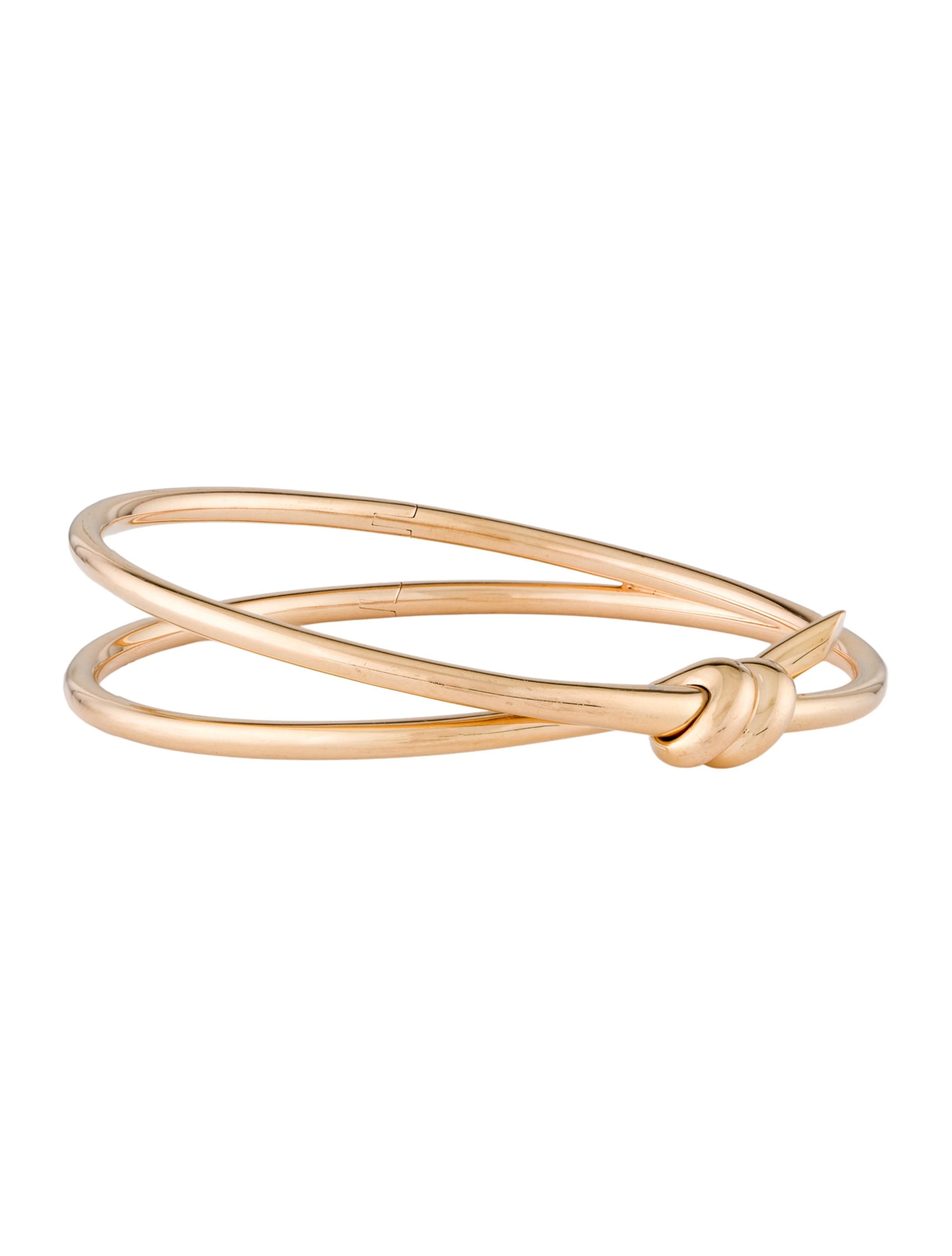 18K Double Row Hinged Bangle Bracelet | The RealReal