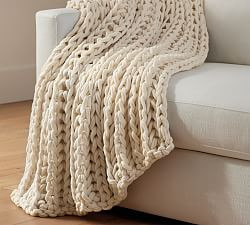 Colossal Ribbed Handknit Throw | Pottery Barn (US)