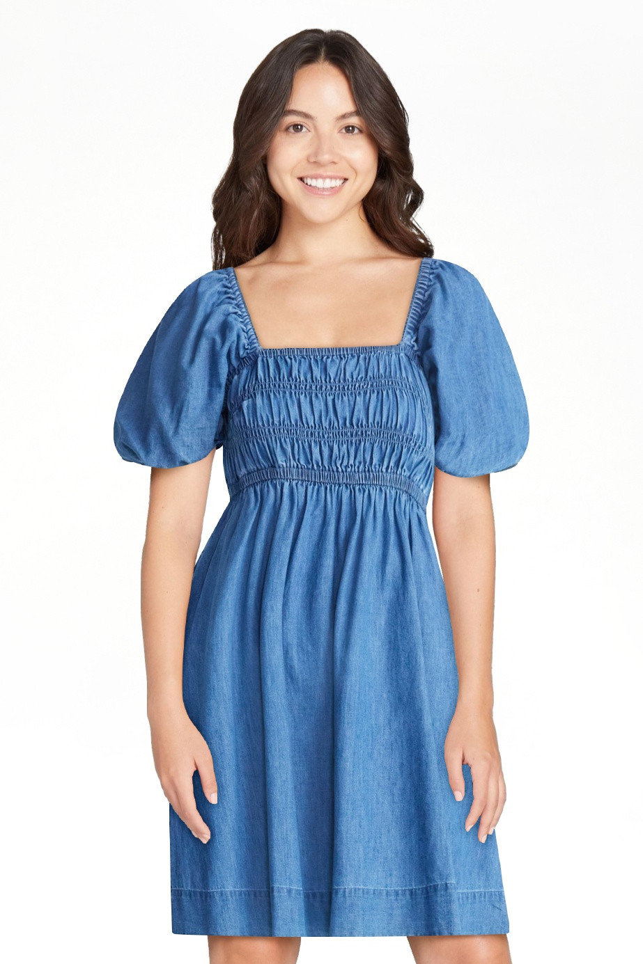 Free Assembly Women's and Women's Plus Puff Sleeve Peasant Mini Dress, Sizes XS to 4X | Walmart (US)
