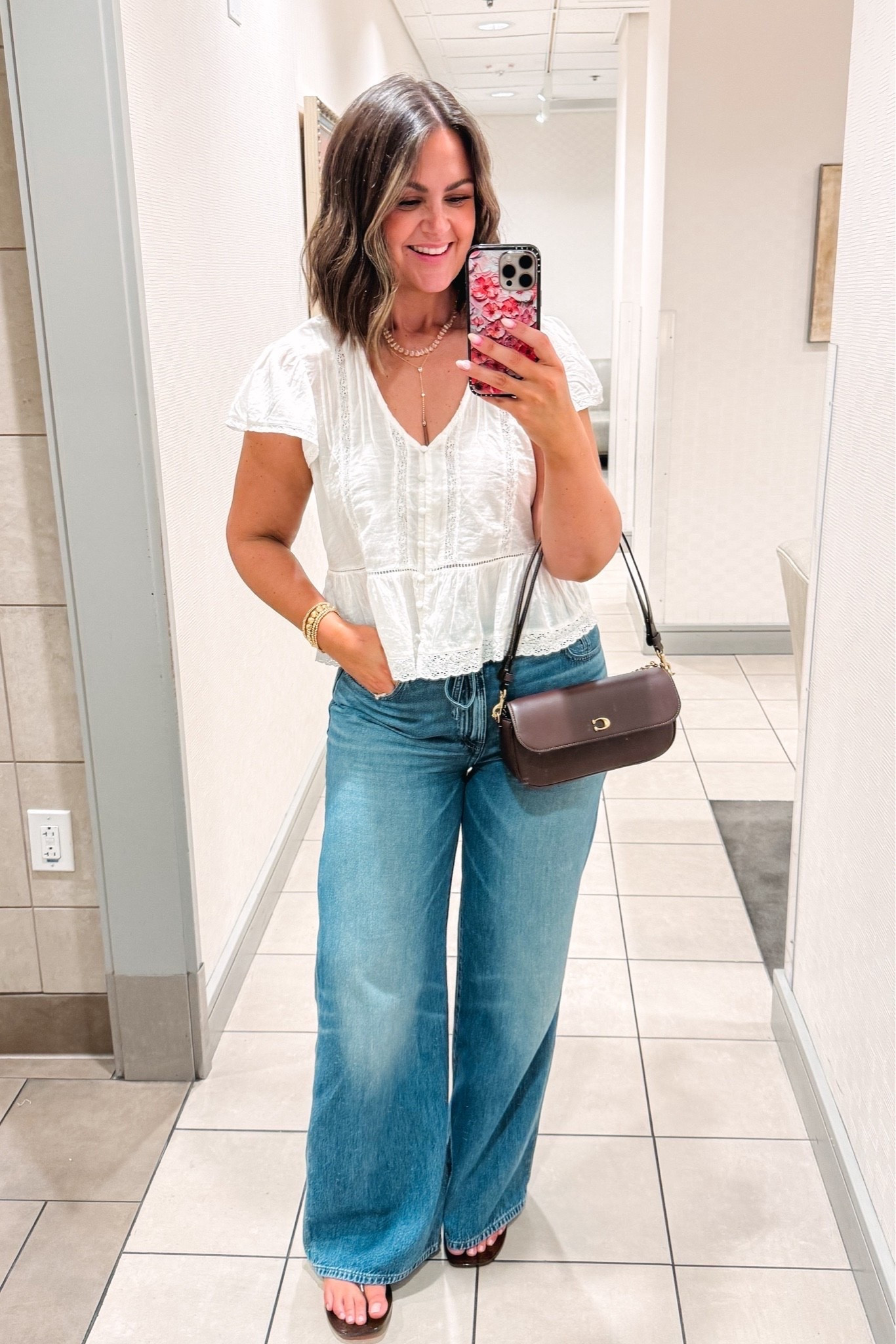Happy hour ootd
Jeans, 31 (code LTK20)
Top, Large
Bra, Large
Sandals, true size 10

Size 12, midsize, jeans and a cute top, summer outfit, easy style @Madewell

#LTKootd #LTKMidsize #LTKSeasonal