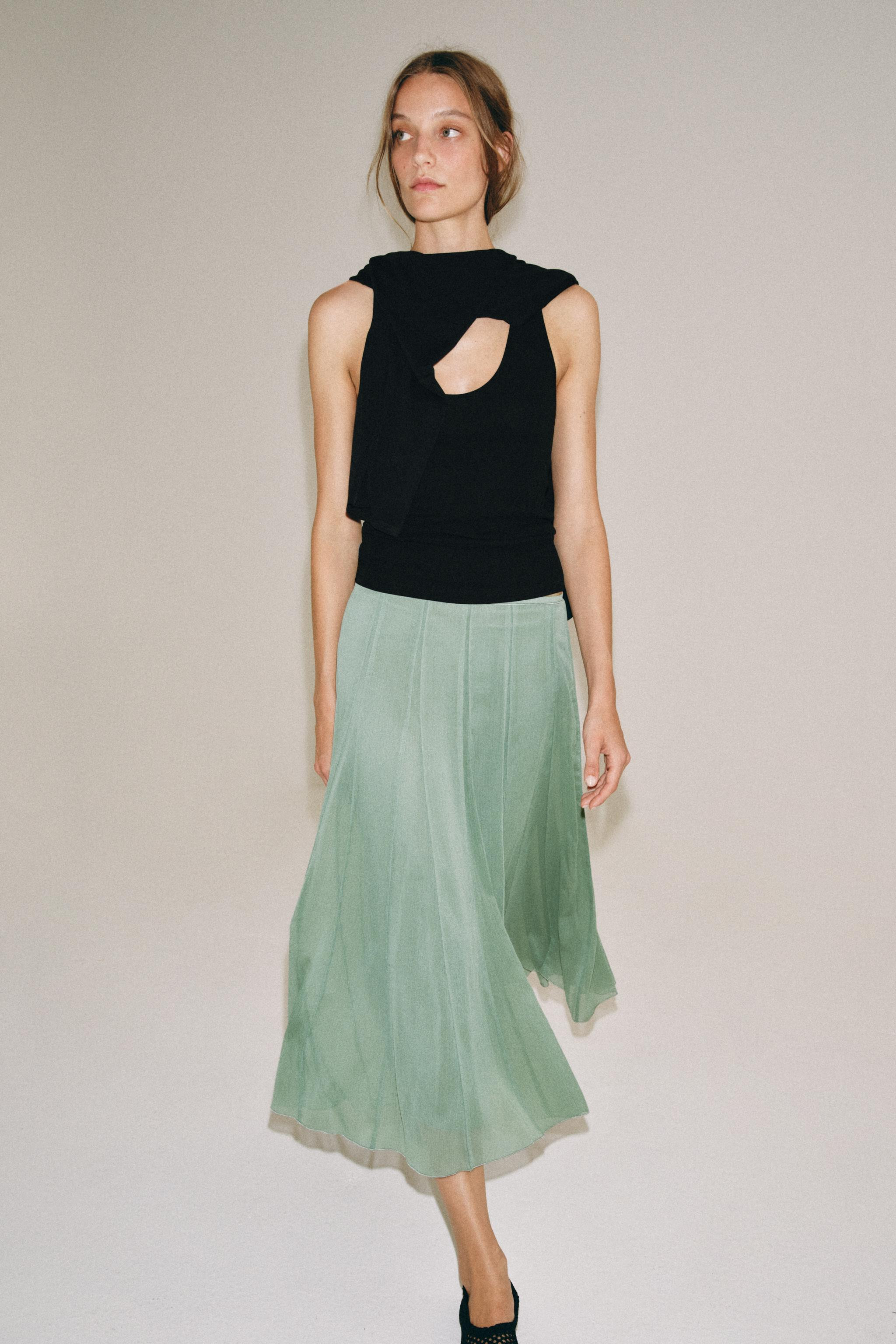 ZW COLLECTION MIDI SKIRT | Zara US