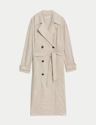 Linen Blend Longline Trench Coat | M&S Collection | M&S | Marks & Spencer IE