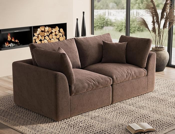 ohllob 78.9" Loveseat Sofa, Cloud Boneless Couches for Living Room, Modern Modular Sectional Sofa... | Amazon (US)