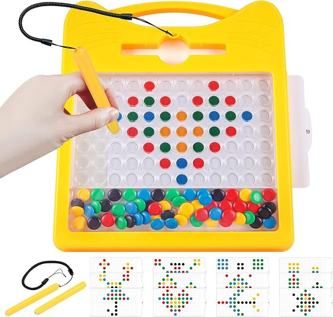 Magnetic Drawing Board for Kids, Toddler Magnet Doodle Board with 2 Pens, Magnetic Dot Art, Fine ... | Amazon (US)