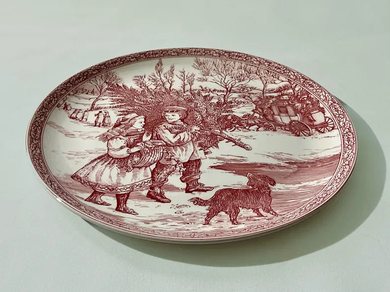 Vintage Spode Blueroom Collection Christmas Plate #1 in Red - Etsy | Etsy (US)