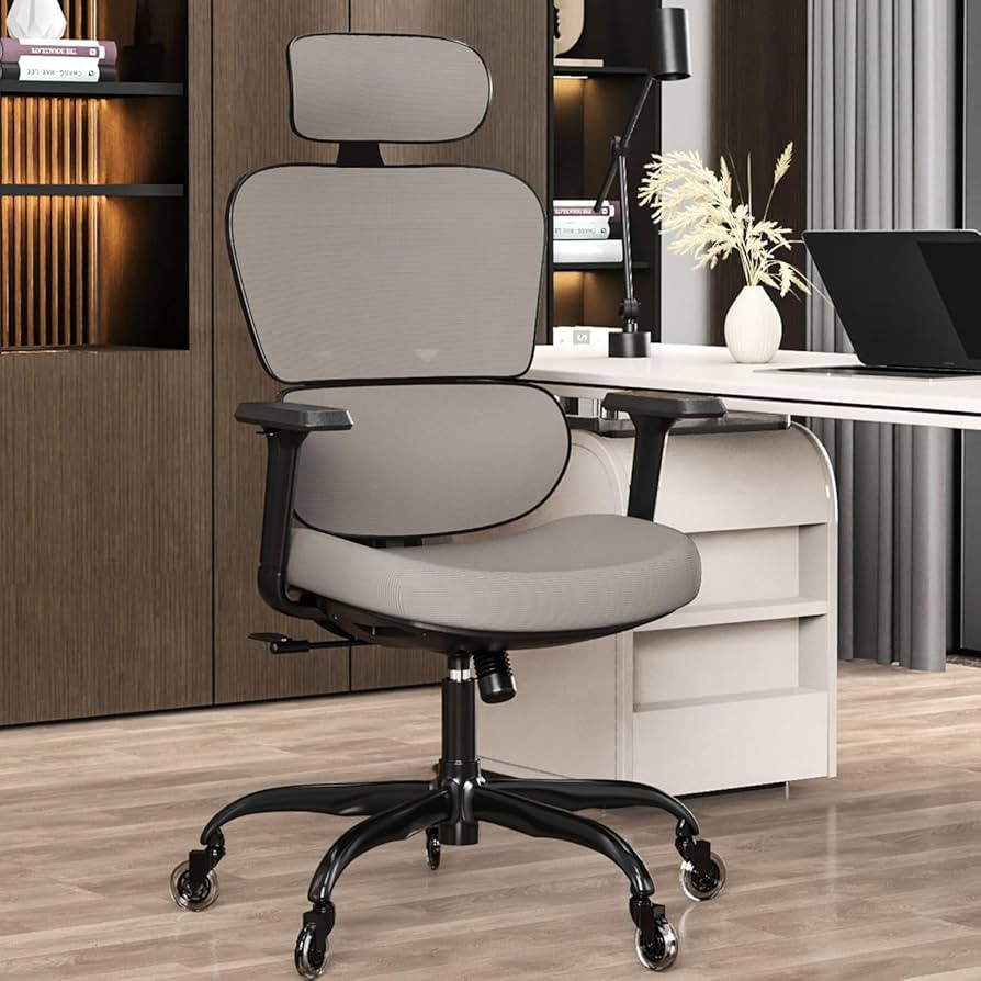 Ergonomic Office Chair - Mesh Office Chair High Back, Rolling Desk Chair, Executive Swivel Chair, Computer Chair with 3D Adjustable Armrest, 3D Lumbar Support, Blade Wheels, Adjustable Headrest | Amazon (US)
