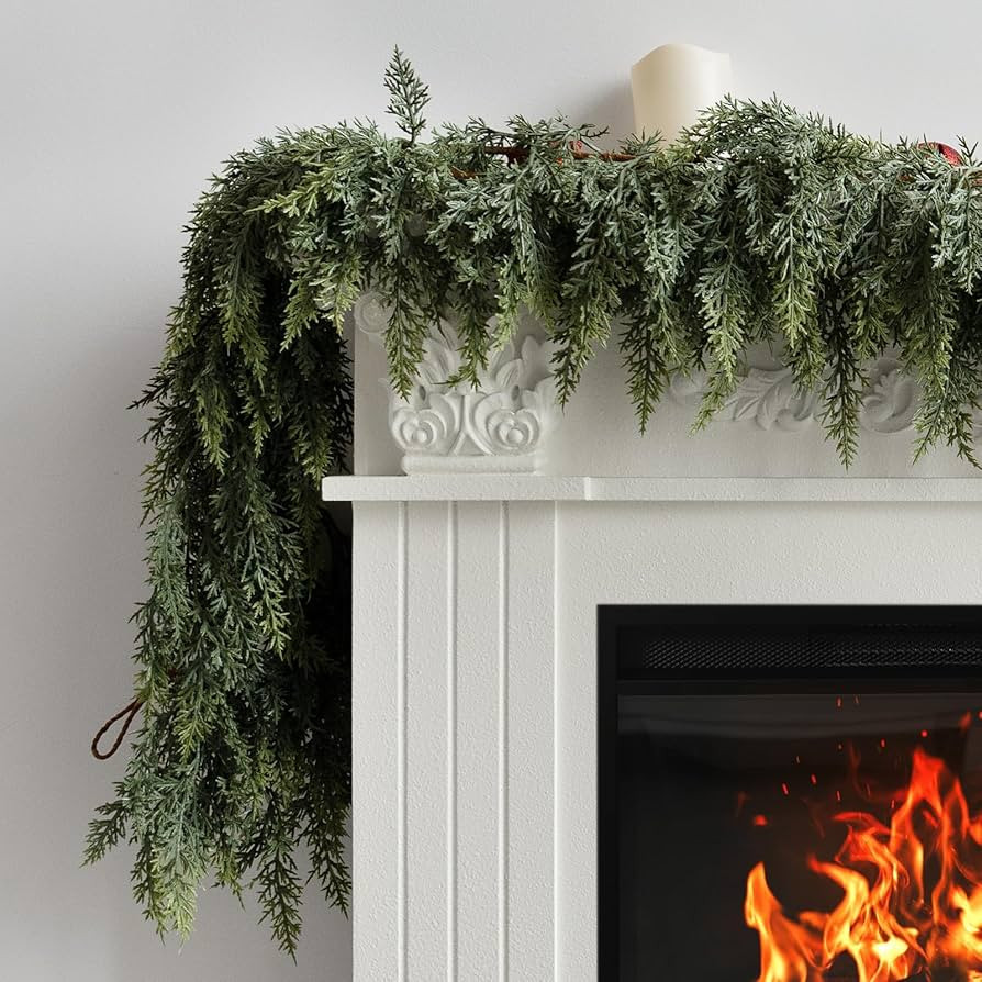 Christmas Cedar Garland Artificial Realistic Real Touch Soft and Thickness Greenery Faux Cedar Pi... | Amazon (US)