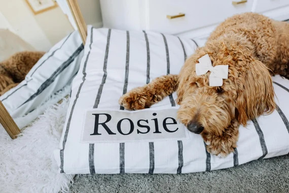 Dog Bed Cover - Striped Dog Beds - Farmhouse Dog Bed - Custom Dog Bed - Pet Beds - Black and Whit... | Etsy (US)