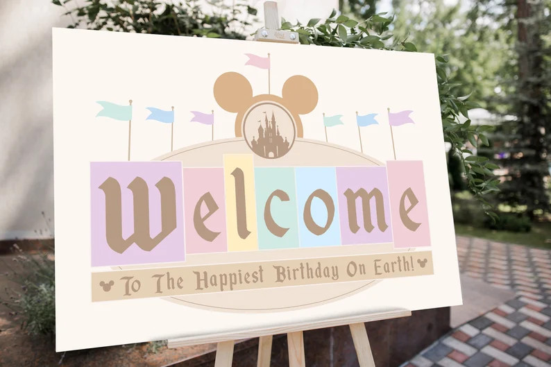 Disneyland Birthday Party Welcome Sign, Disneyland Party Decoration, Digital File - Etsy | Etsy (US)