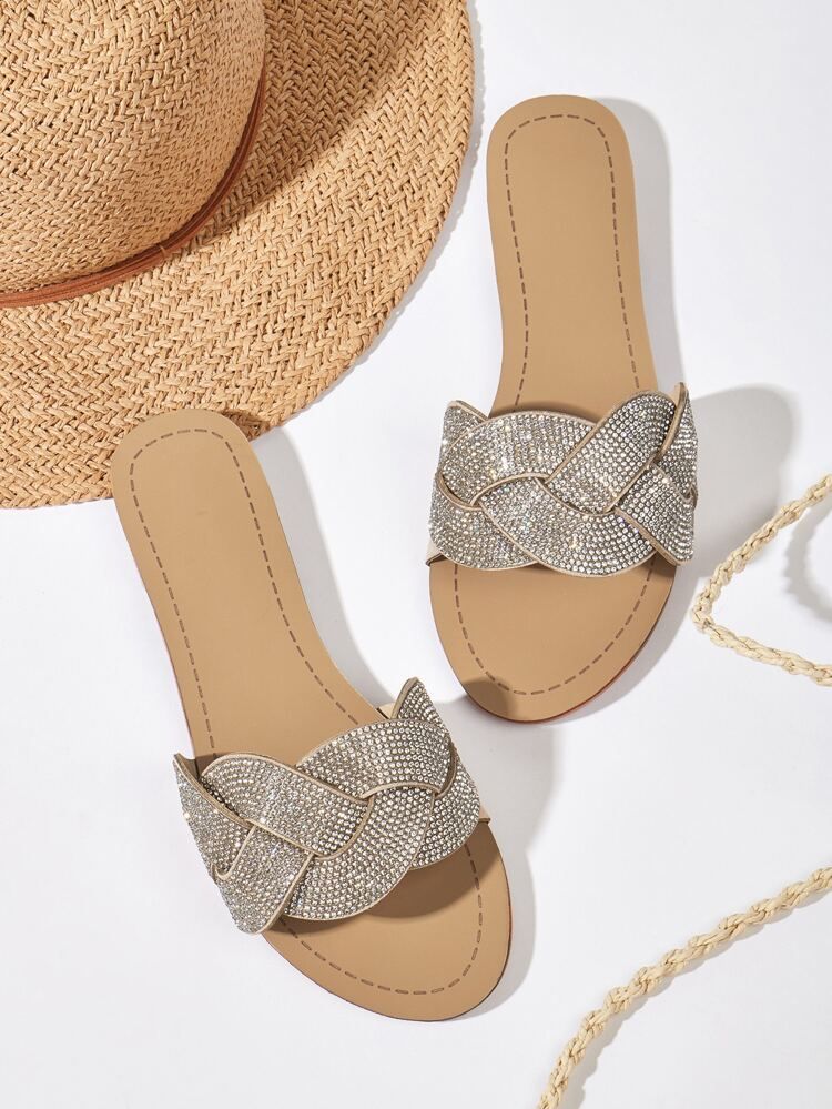 Rhinestone Decor Slide Sandals | SHEIN