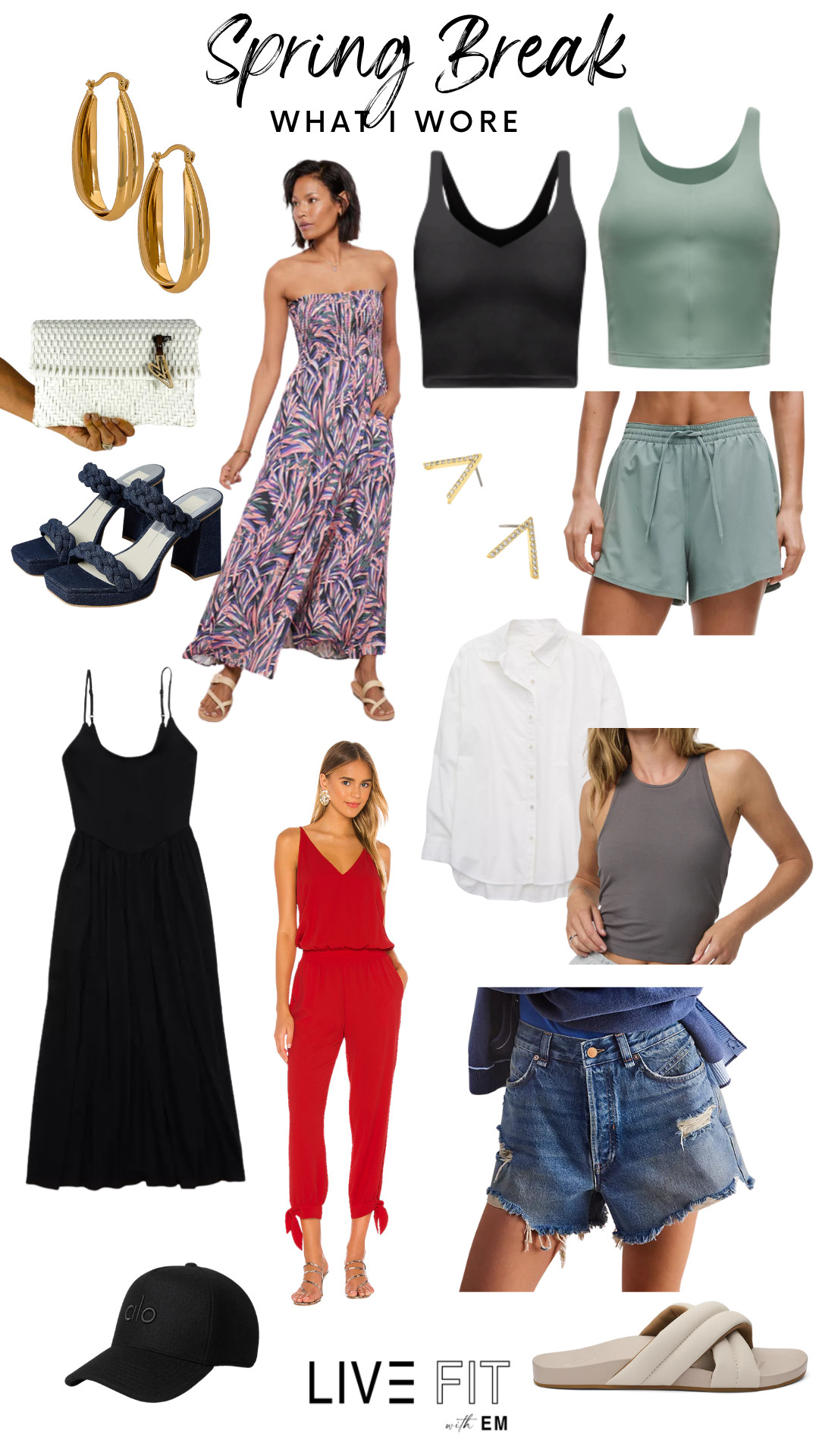 Spring Break: What I Wore 🌴☀️
From dressy dinners to beach walks and everything in between — these were my go-to pieces all week long.

Think comfy, chic, and totally packable! Linking everything from easy jumpsuits to my fave active sets.

✨ Amazon bodysuit, Lulu Align Crop, Aerie button down, Robin Piccone & Helene Jon swim, Elan blue dress, Left on Friday one piece, EverEve hoops, Uncommon James studs, and both clutches are all linked in the shop too!

#SpringBreakStyle #VacationLooks #LTKSpringBreak #WhatIWore #LTKtravel #ResortStyle #SwimwearSeason #LTKunder100 #VacationOutfits #BeachToDinner #LTKactive #LiveFitWithEm

#LTKSeasonal #LTKTravel #LTKWatchNow