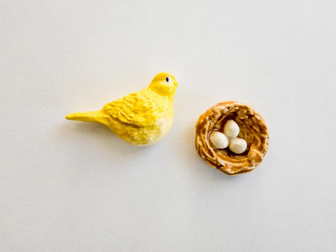 Yellow Bird/ Nest Ceramic Mosaic Tiles for Backsplash Mural | Etsy (US)