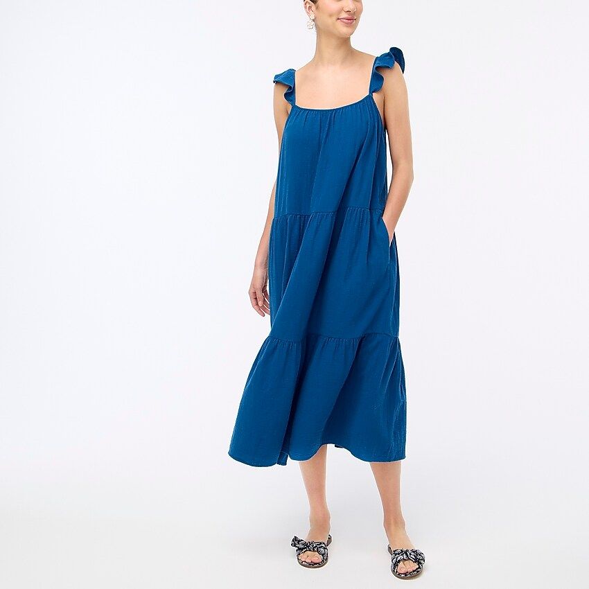 Ruffle-strap gauze maxi dress | J.Crew Factory