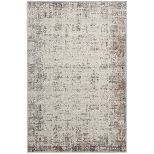 Nourison Elation Abstract Modern Ivory Grey Area Rug - 6' x 9' - Ivory Grey | Bed Bath & Beyond