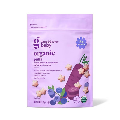 Organic Puffs Baby Snacks - Carrot Blueberry - 1.48oz - Good & Gather™ | Target