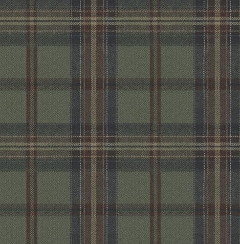 NextWall Harry & Grace Herringbone Plaid Premium Matte Non-Woven Peel and Stick Wallpaper (Adobe ... | Amazon (US)