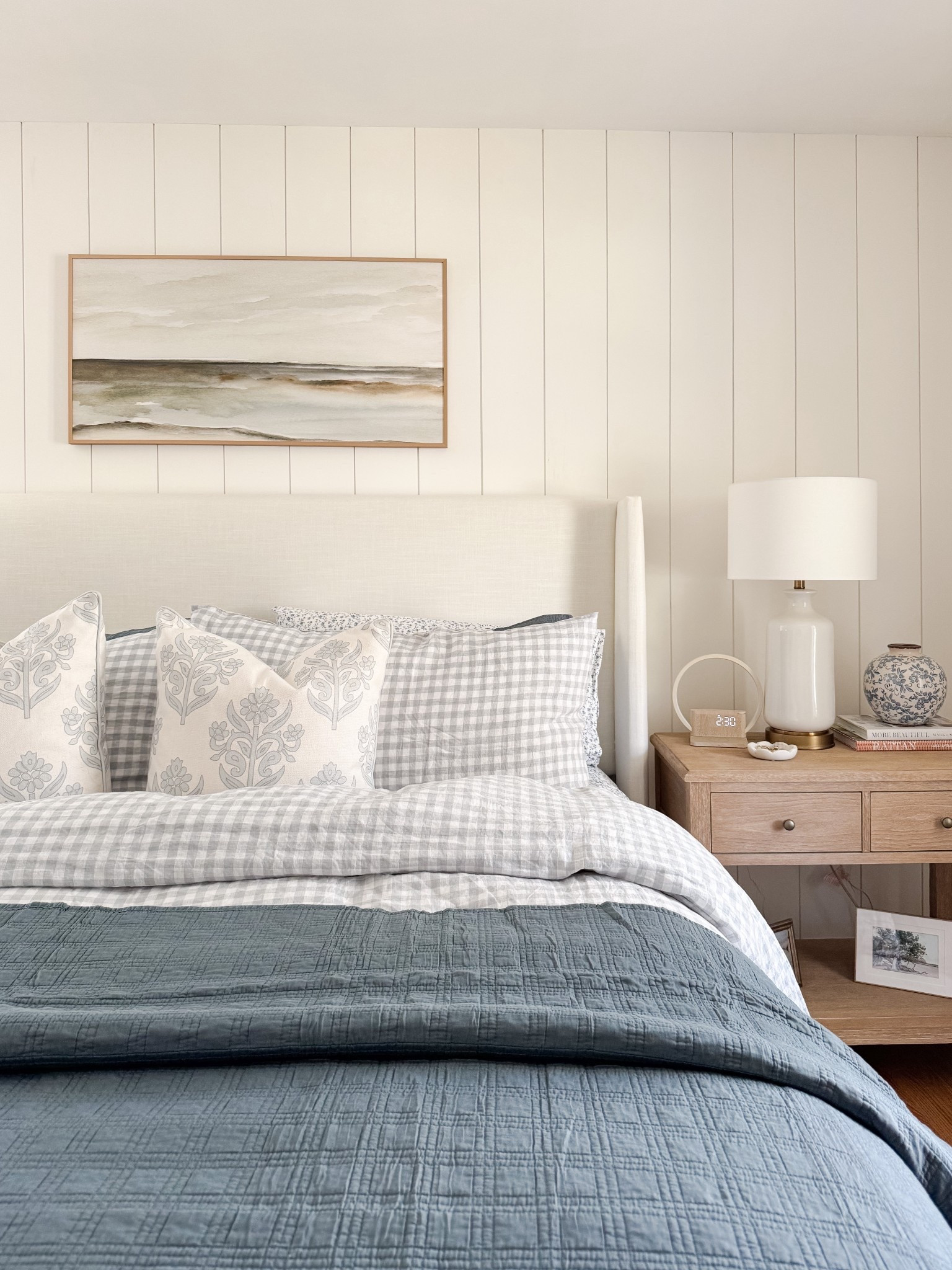 Layered coastal bedroom! This bedroom is all about relaxed layers, soft blues, and classic coastal patterns that make the space feel serene 🤍✨ 

#LTKHome