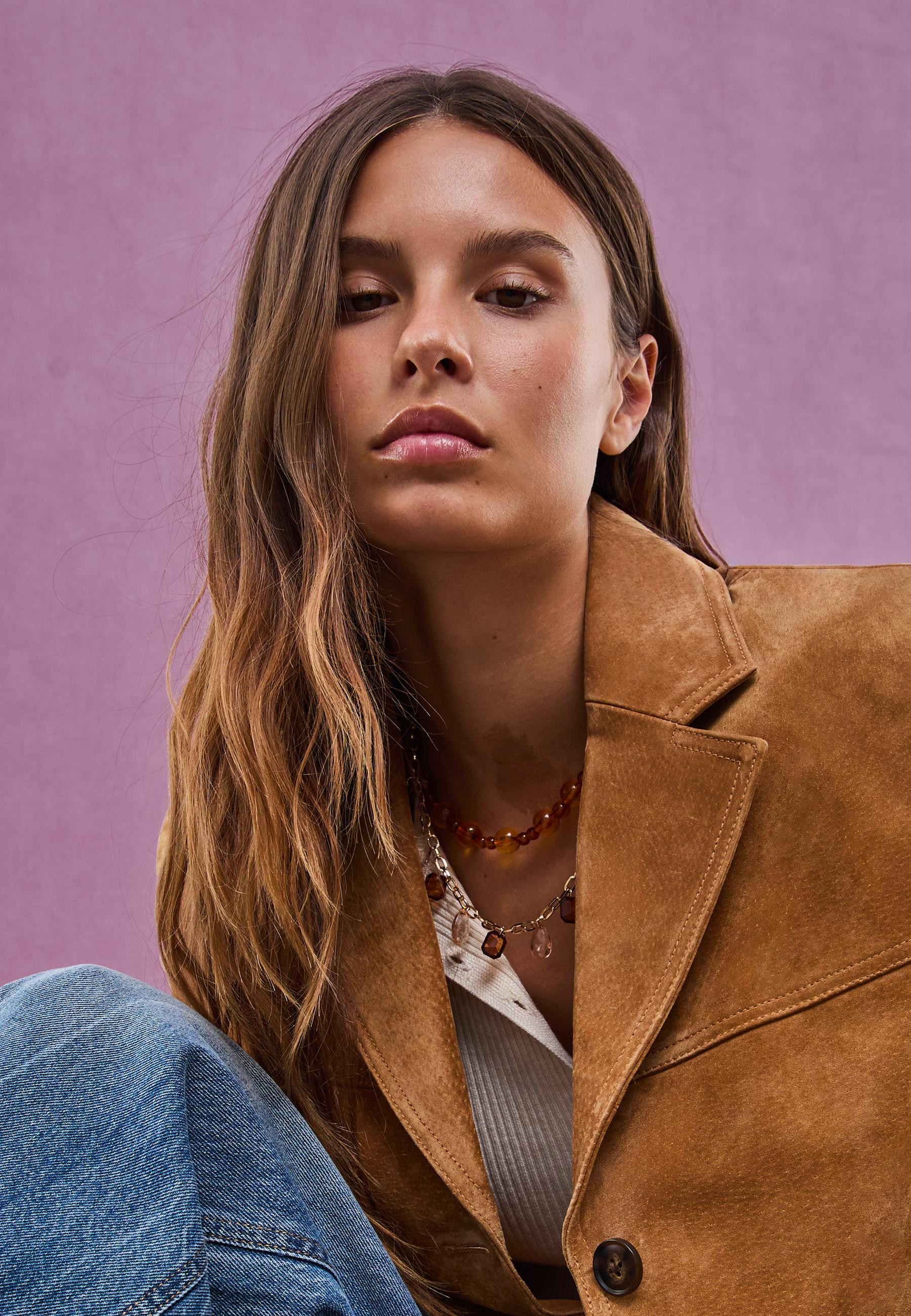 100% leather blazer - Women's fashion | Stradivarius United Kingdom | Stradivarius (UK)