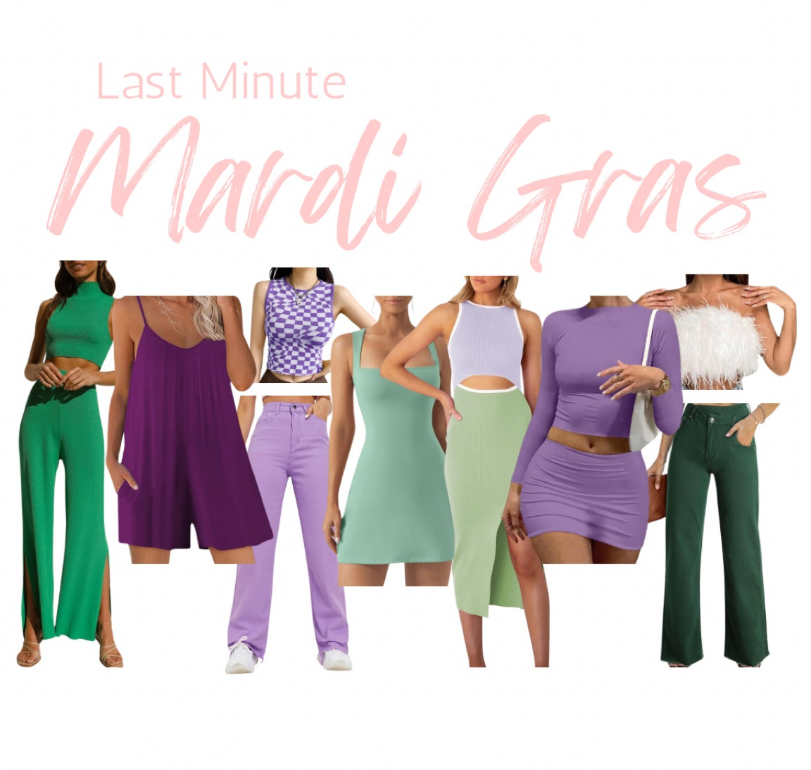 Amazon Mardi Gras, Amazon Mardi Gras Outfits, Outfit Inspo, Mardi Gras Outfits, Last Minute Outfit, Mardi Gras, OOTD, purple outfit, green outfit, purple set, green set, purple mini dress, purple romper, green mini dress, green romper, purple pants, green pants 

#LTKfindsunder50 #LTKstyletip #LTKSeasonal