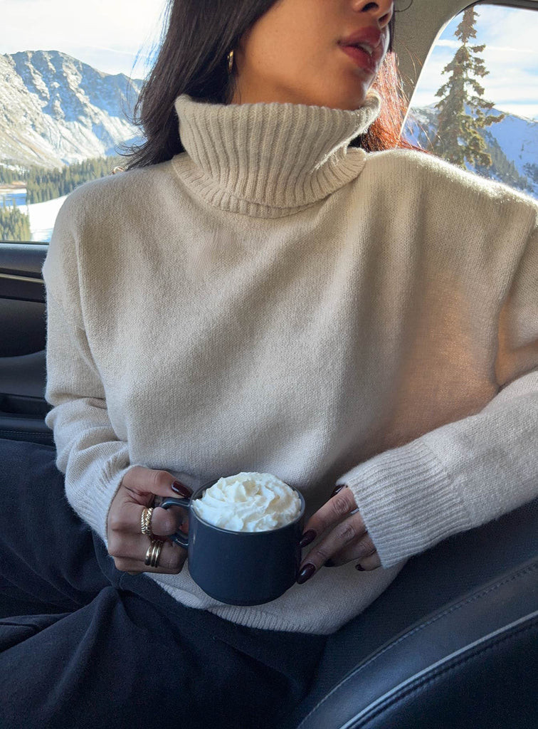 Oswin Turtleneck Sweater Oatmeal | Princess Polly US