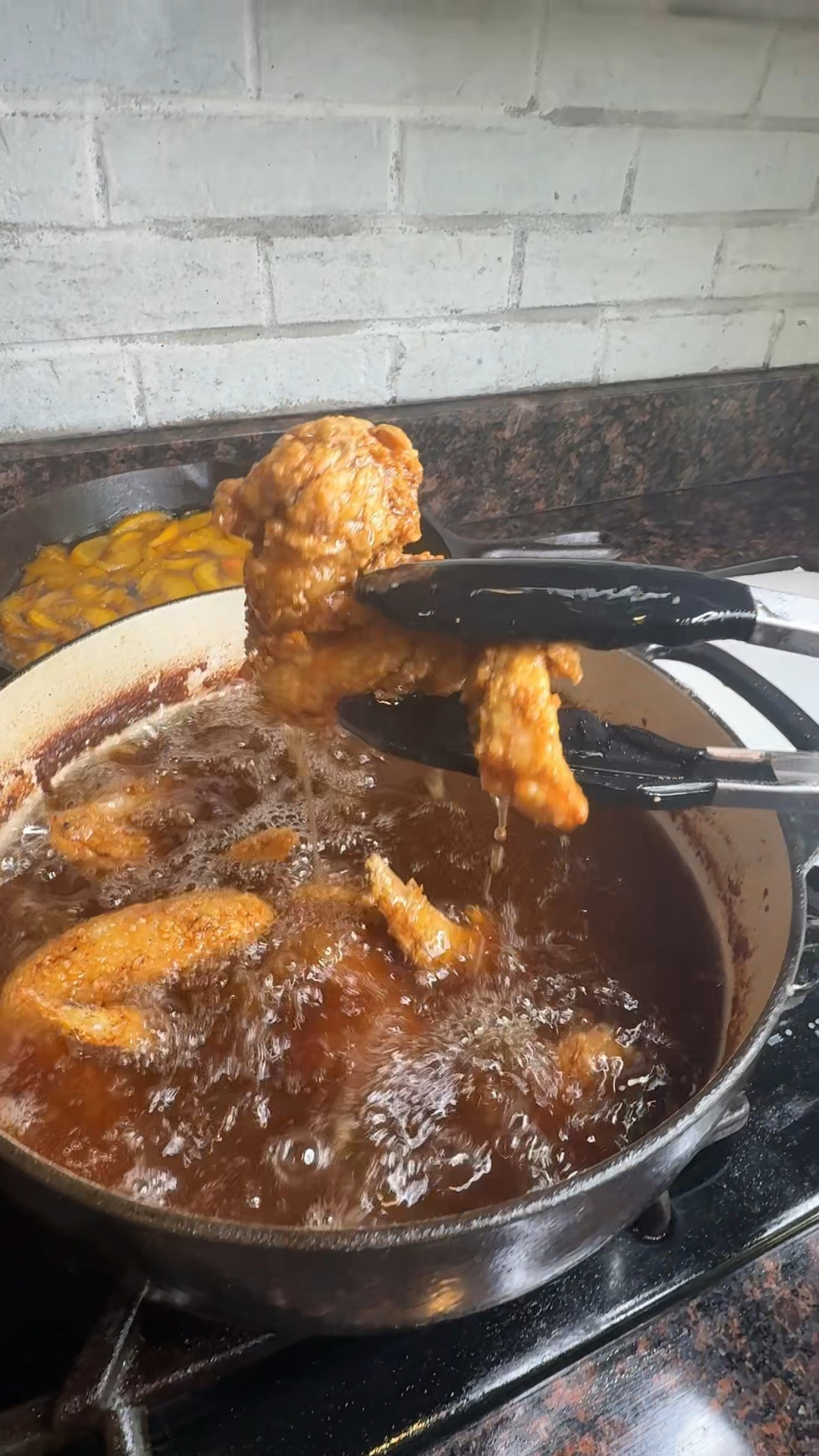 Dutch Oven are superior for frying! Hold temperature so well! 