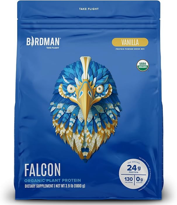 BIRDMAN Falcon Vegan Protein Powder Organic, Stevia & Sugar Free, Plant Based Protein, Low Carb, ... | Amazon (US)