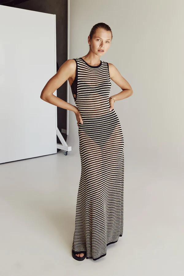 NATE BLACK SLEEVELESS MAXI DRESS | DISSH